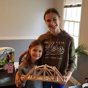 Leah and Samy's popsicle stick bridge