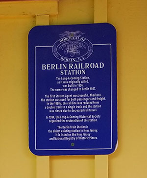 Long-A-Coming Depot historic placard